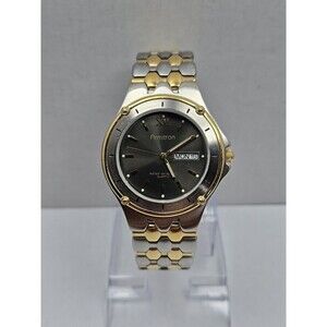 Armitron 20/1264 Mens Day Date Watch Two Tone Quartz Japan Movt New Battery WR